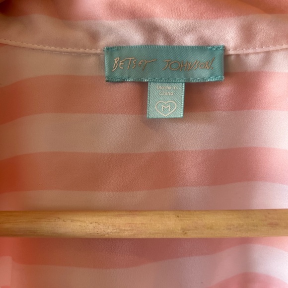 Betsy Johnson Mrs. Striped Satiny PJ Set M - Picture 2 of 15